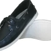 BURKE  FLINDERS LEATHER DECK SHOE - NAVY
