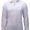 BURKE Quick Dry Long Sleeve Zip Polo - WHITE - DISCONTINUED STYLE