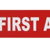 SAM ALLEN SAFETY LABEL - FIRST AID 100mm x 30mm 3M ADHESIVE