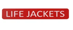 SAM ALLEN SAFETY LABEL - LIFEJACKETS 175mm x 25mm 3M ADHESIVE