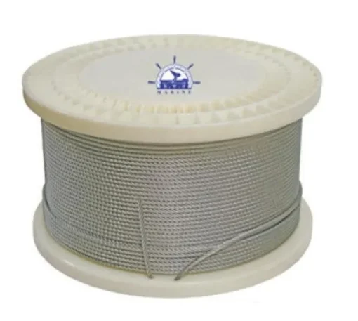 SEMI -FLEXIBLE WIRE ROPE 316GRADE STAINLESS -  7x7 - 1/8 INCH ( 3.2MM) SOLD PER METRE