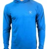 VAIKOBI UV PERFORMANCE HOODED TECH TOP - CYAN