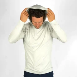 VAIKOBI UV PERFORMANCE HOODED TECH TOP - SILVER