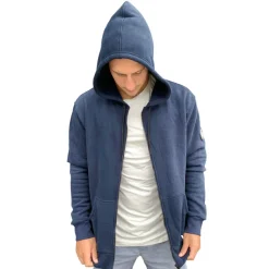 VAIKOBI ZIP HOODIE TOP - NAVY
