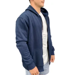 VAIKOBI ZIP HOODIE TOP - NAVY