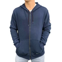 VAIKOBI ZIP HOODIE TOP - NAVY